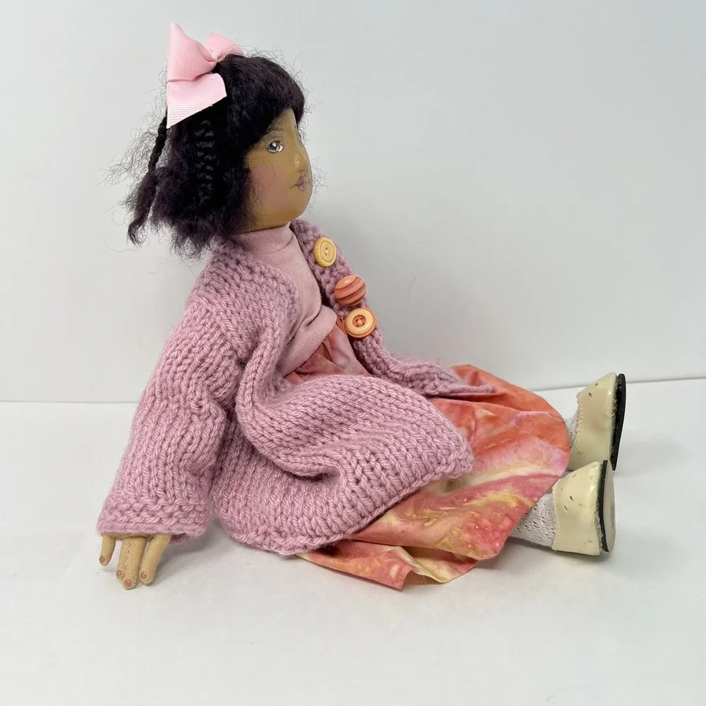 Rare Elaine Lim Hand Made Doll soft Body Hand processed Mohair Hair Gift Toy